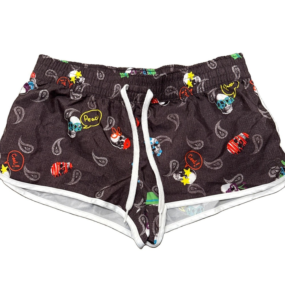 Ocean Pacific Women's Medium Skulls Athletic Drawstring Running Short Surf